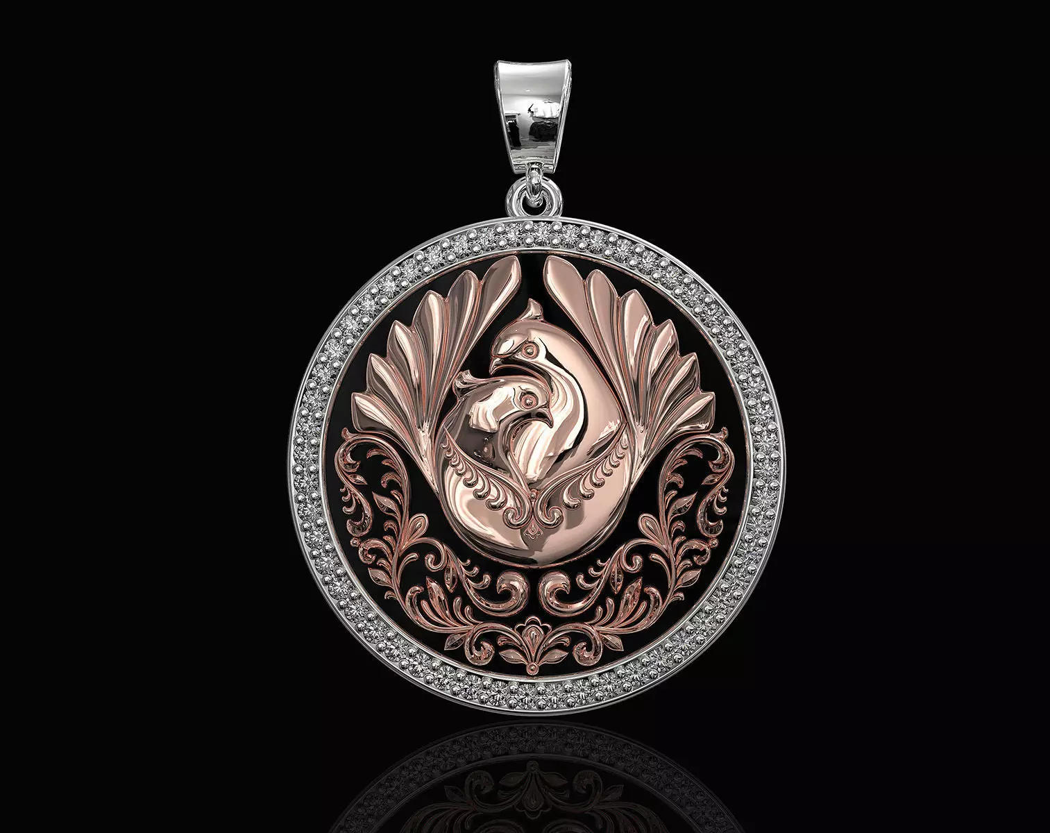 The loving doves pendant  3D print model_0