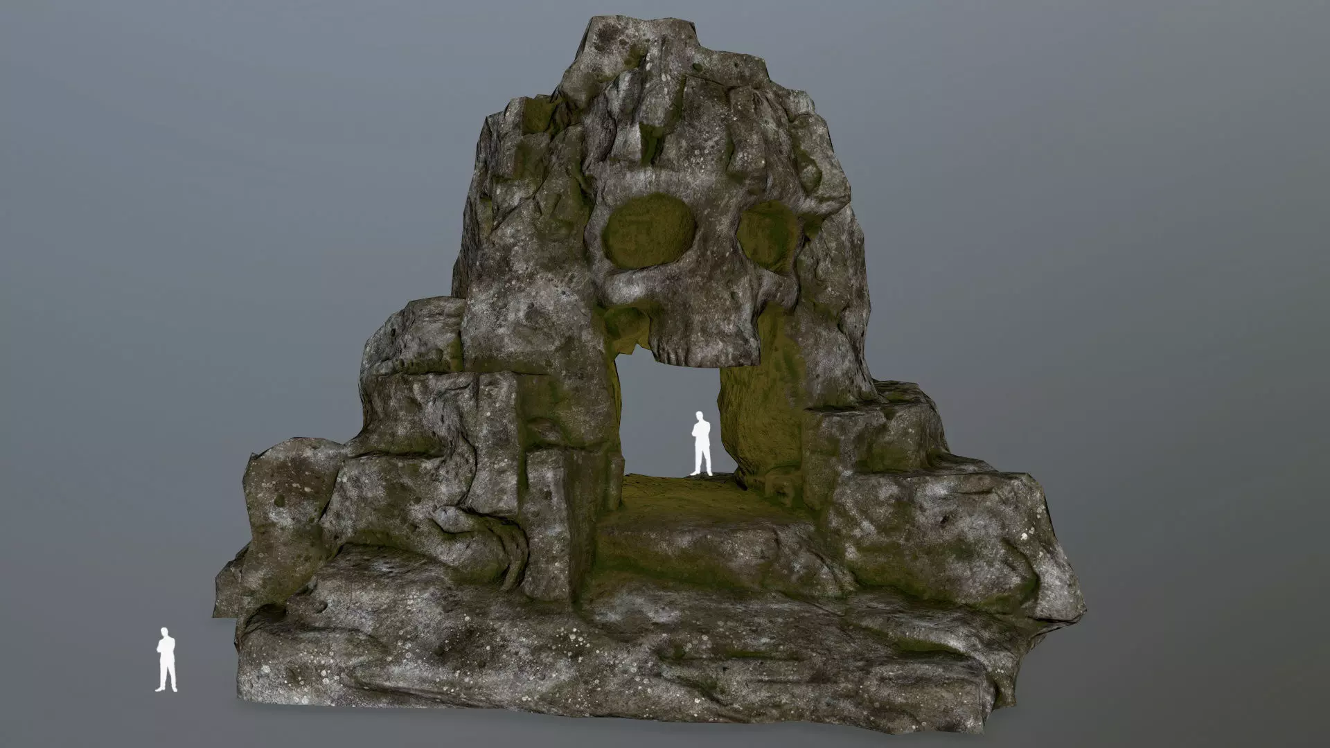 skull cave Low-poly 3D model_0