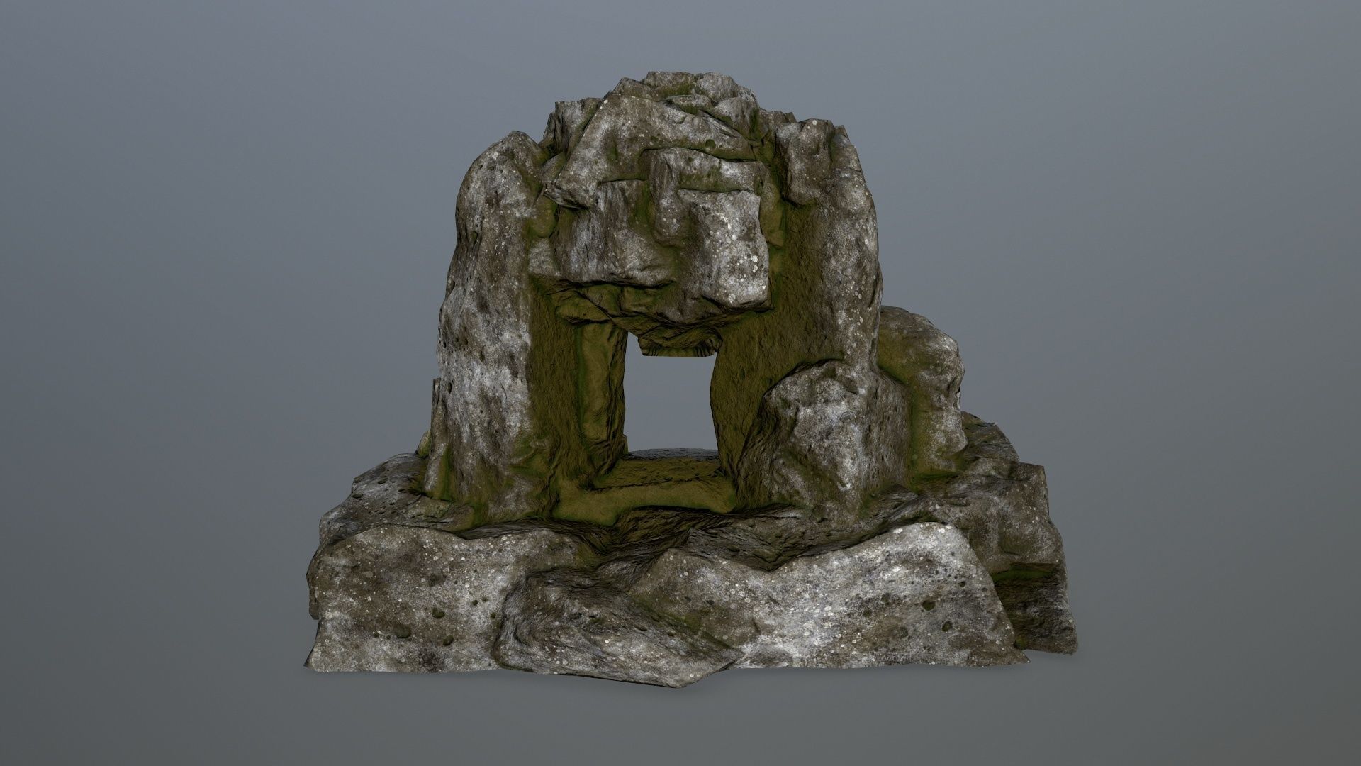 skull cave Low-poly 3D model_5