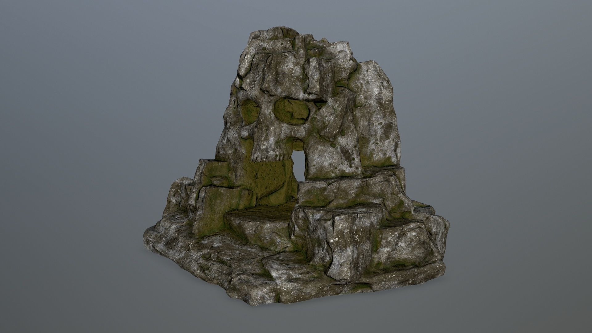 skull cave Low-poly 3D model_9