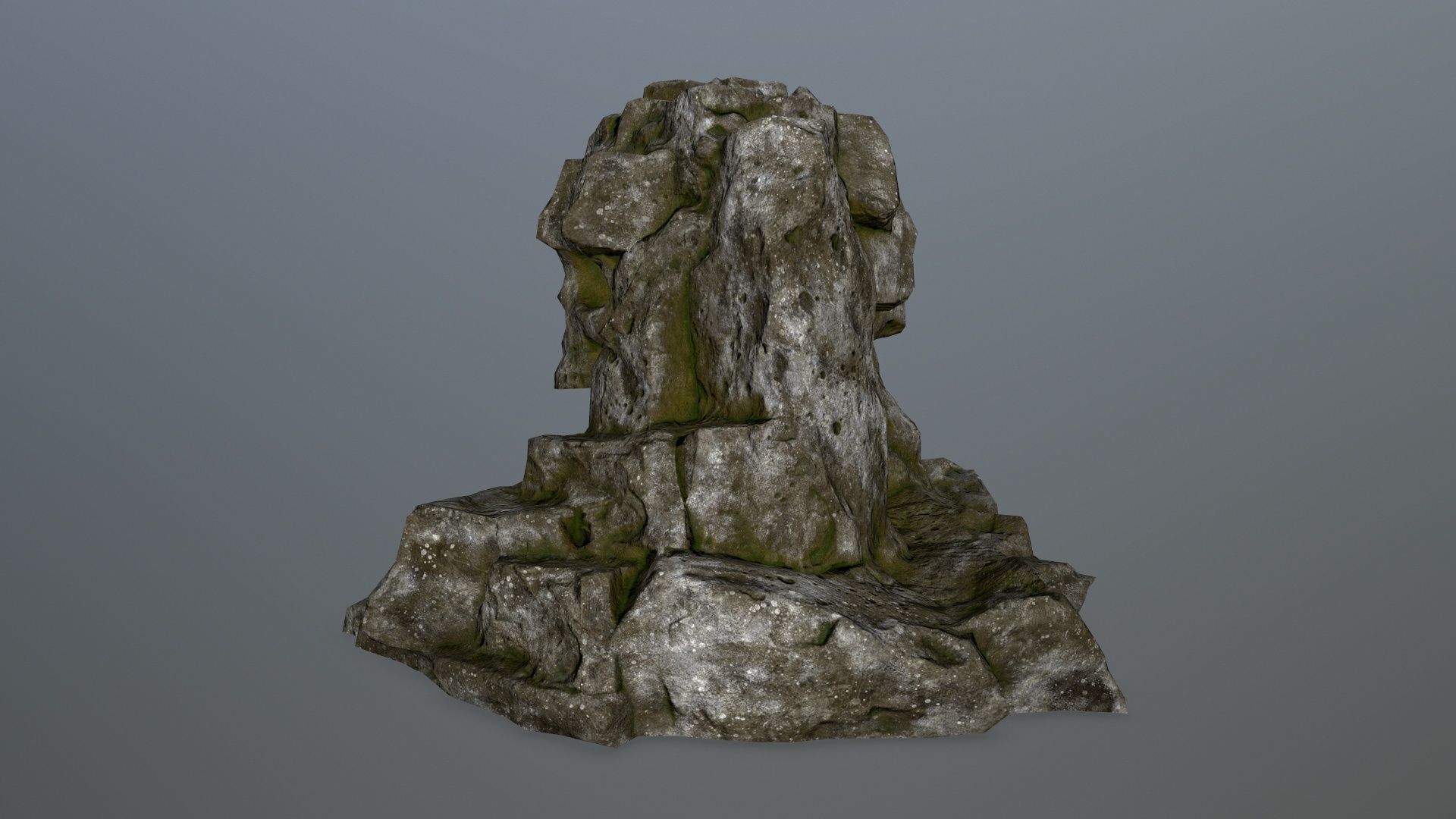 skull cave Low-poly 3D model_7
