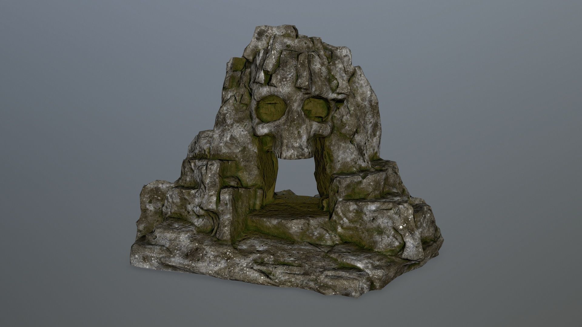 skull cave Low-poly 3D model_10