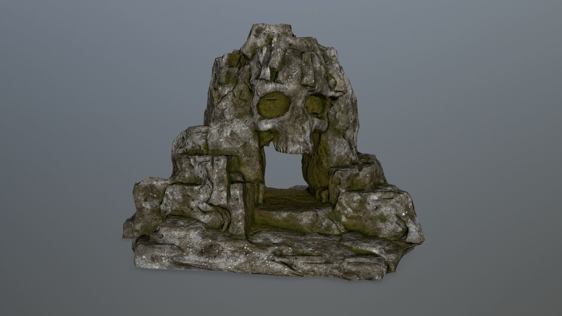 skull cave Low-poly 3D model_1