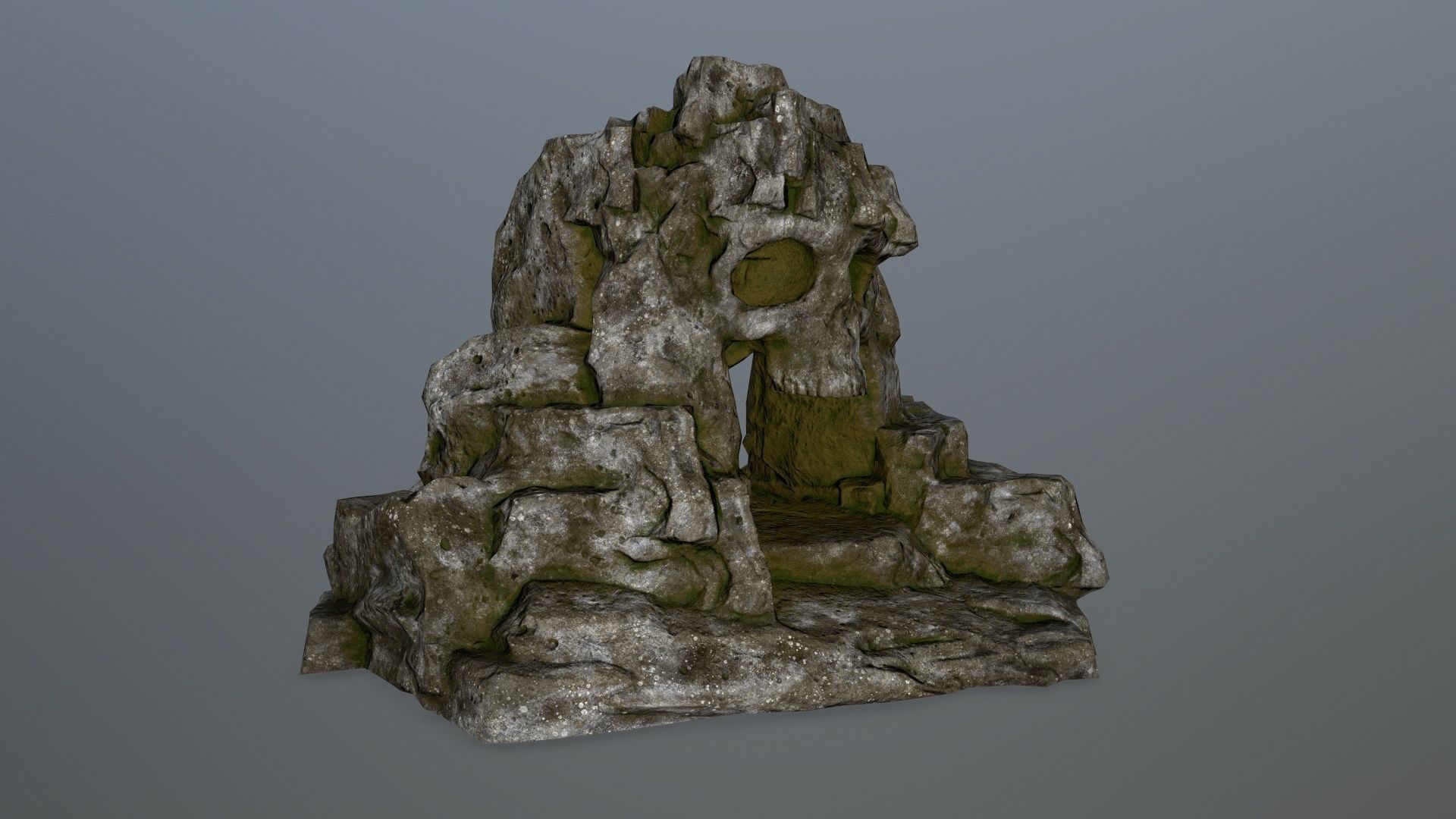 skull cave Low-poly 3D model_2