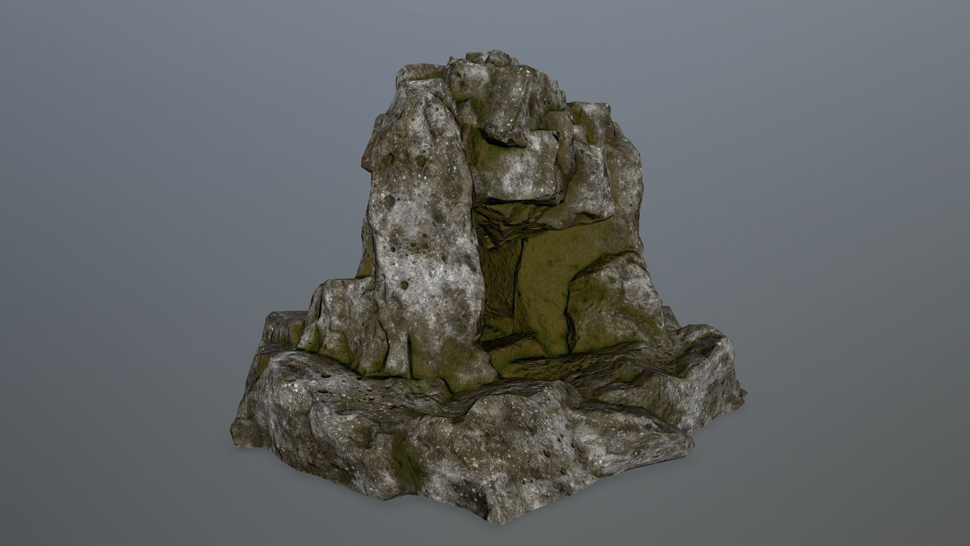 skull cave Low-poly 3D model_6