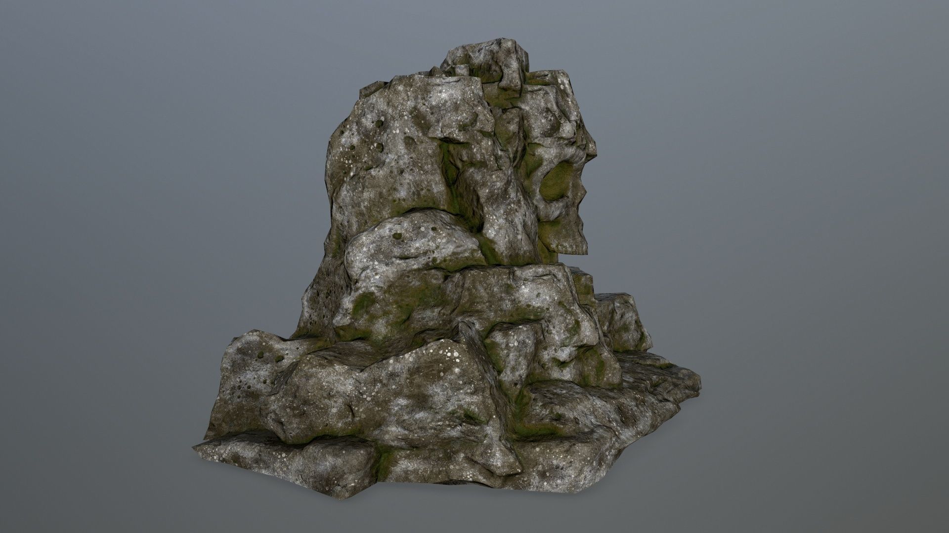 skull cave Low-poly 3D model_3