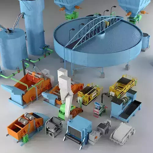 Industrial Coal Preparation Plant 3D model