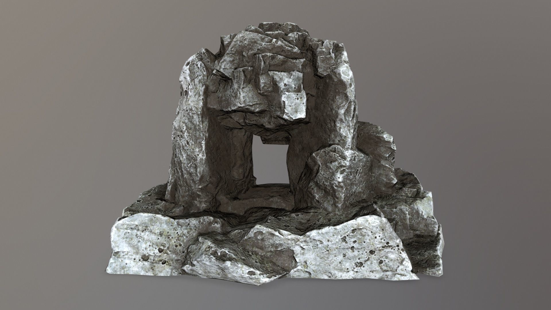 skull cave Low-poly 3D model_5