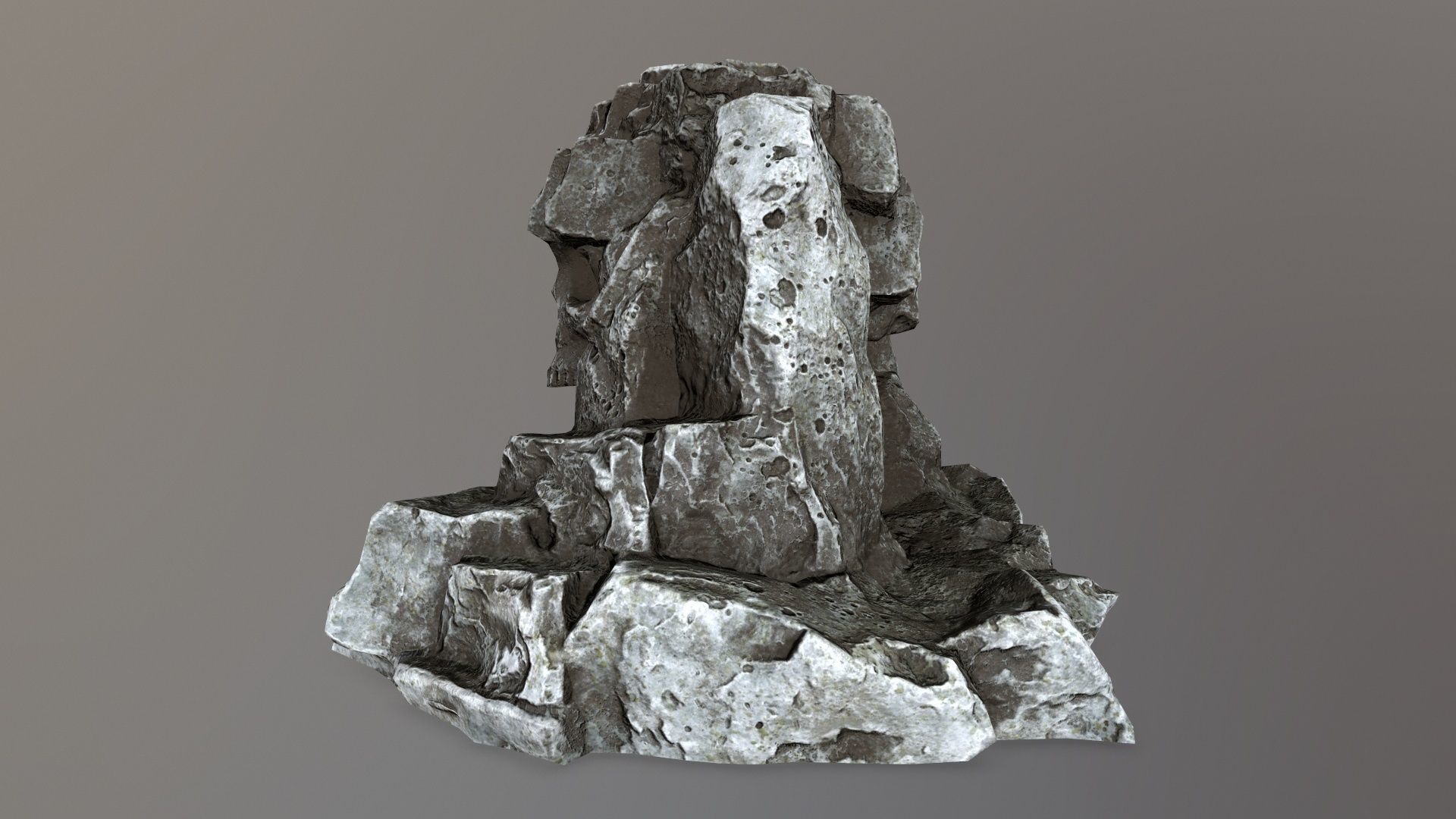 skull cave Low-poly 3D model_7