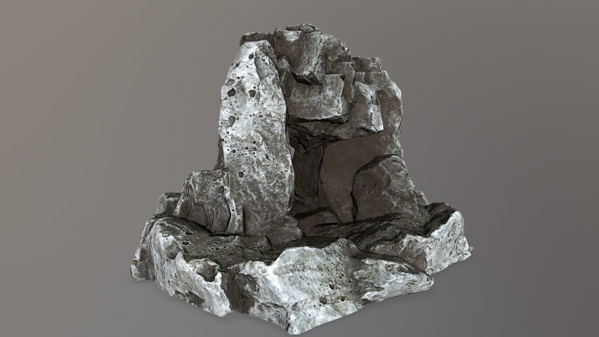 skull cave Low-poly 3D model_6