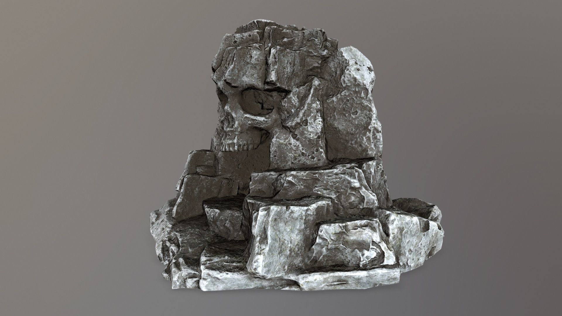 skull cave Low-poly 3D model_8