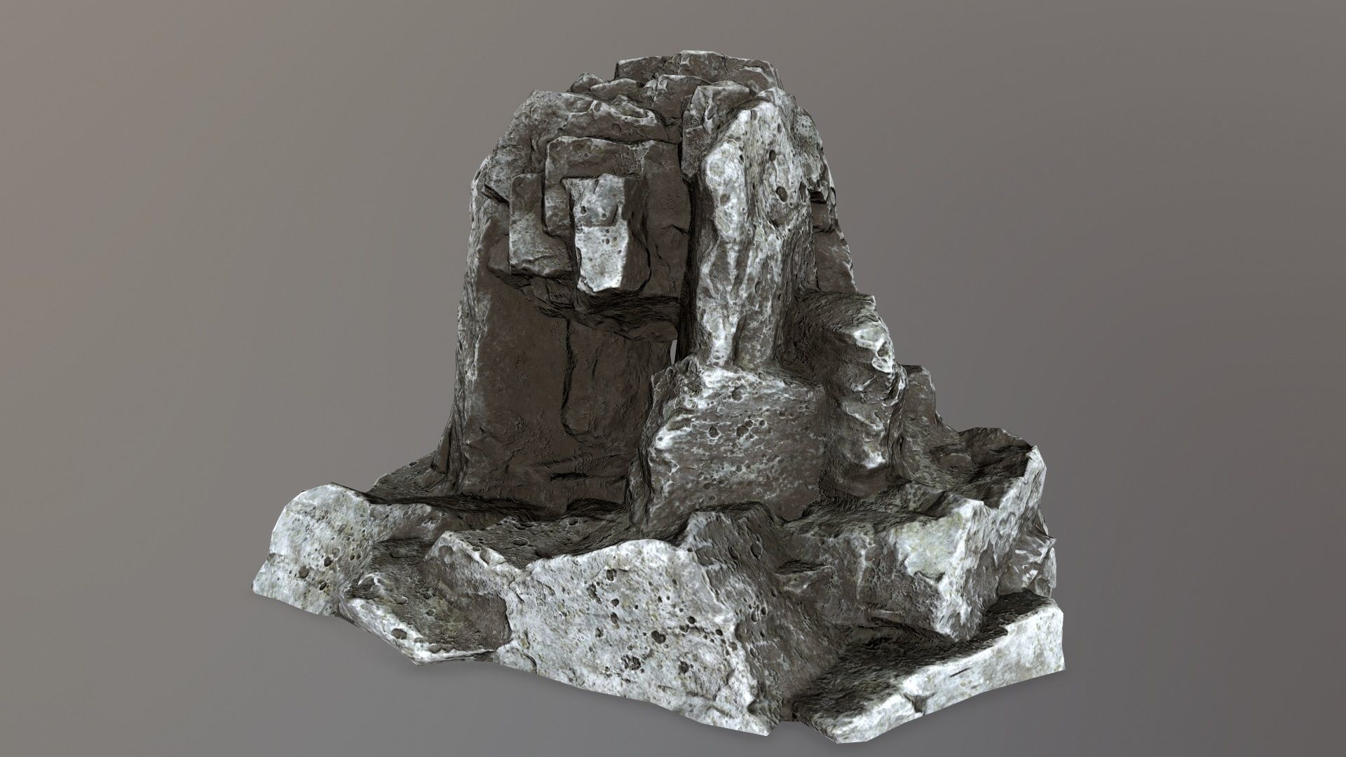 skull cave Low-poly 3D model_4