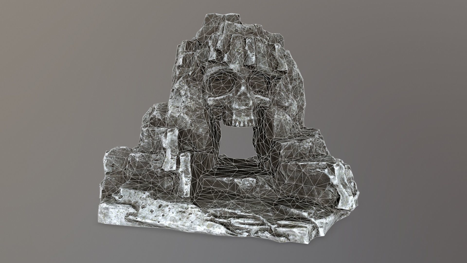 skull cave Low-poly 3D model_10