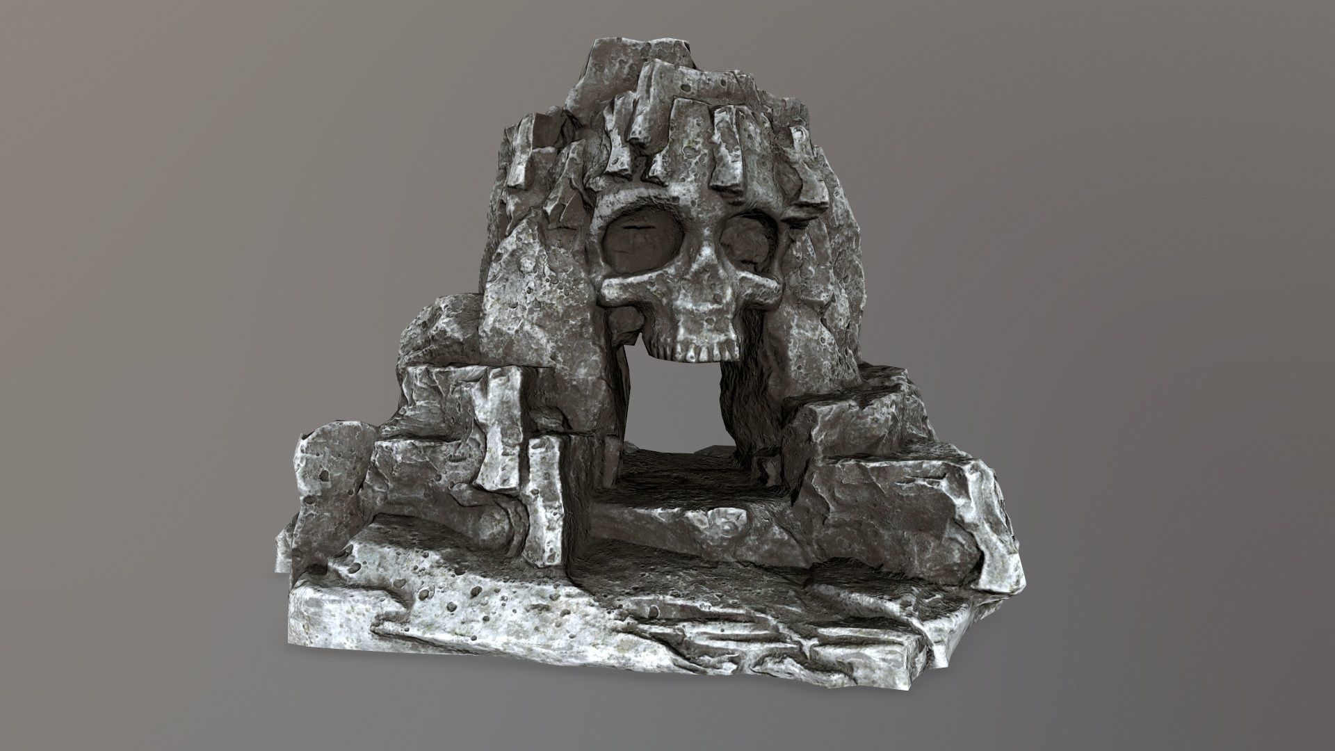 skull cave Low-poly 3D model_1