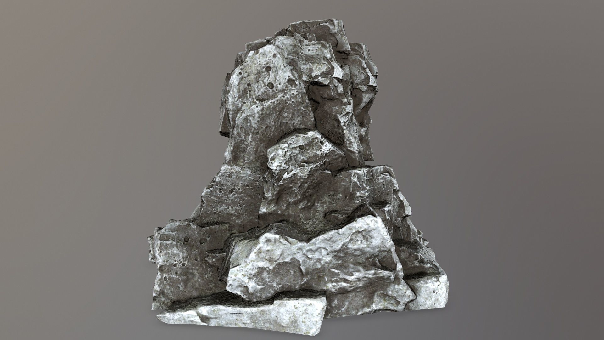 skull cave Low-poly 3D model_3