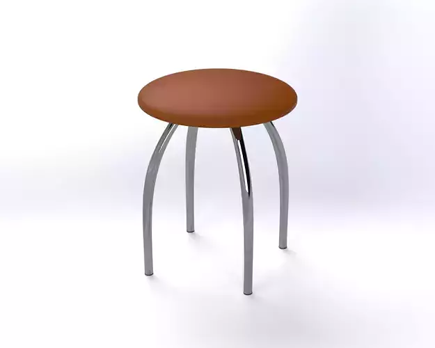 Stool round with chrome legs