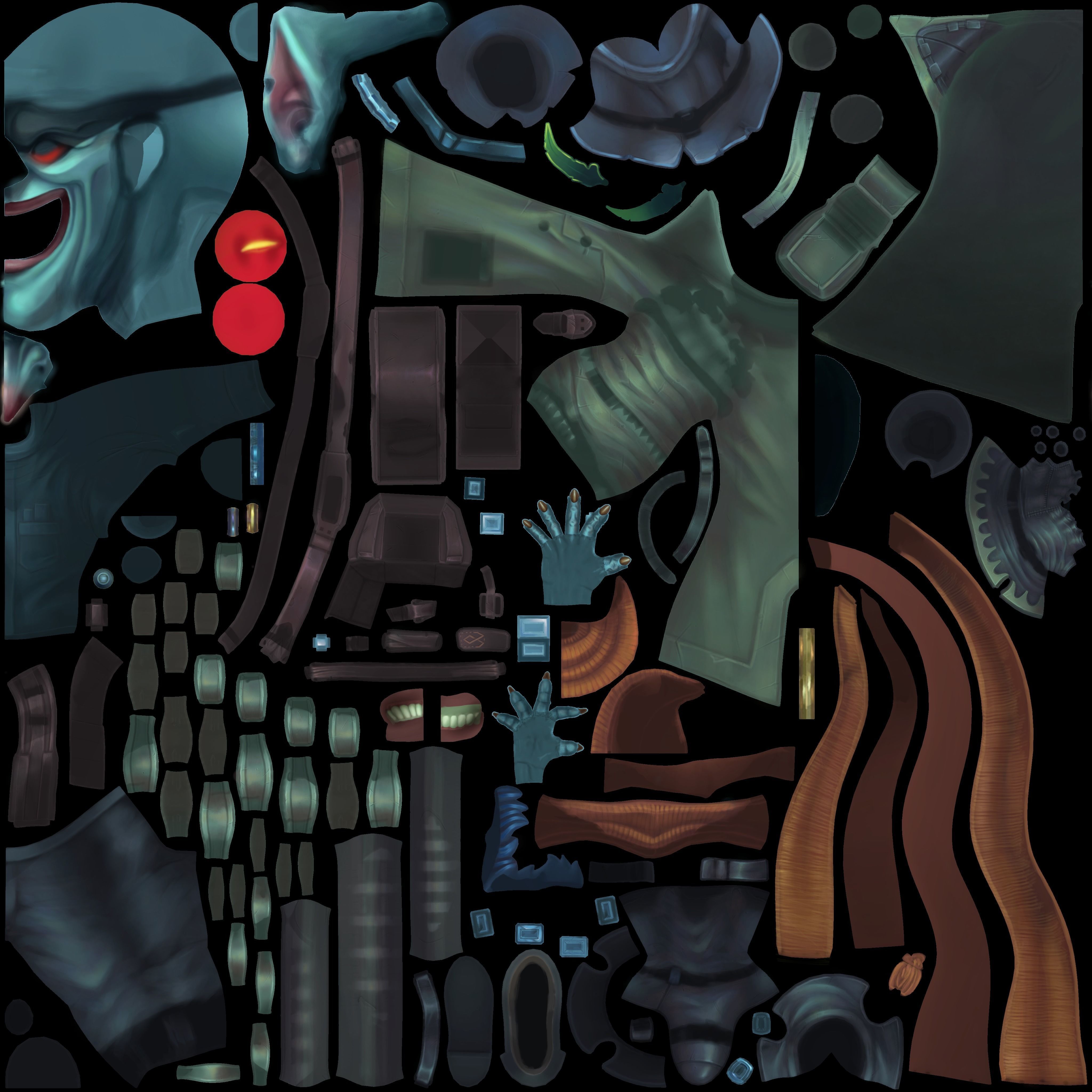 Instrumentalist clown Low-poly 3D model_2