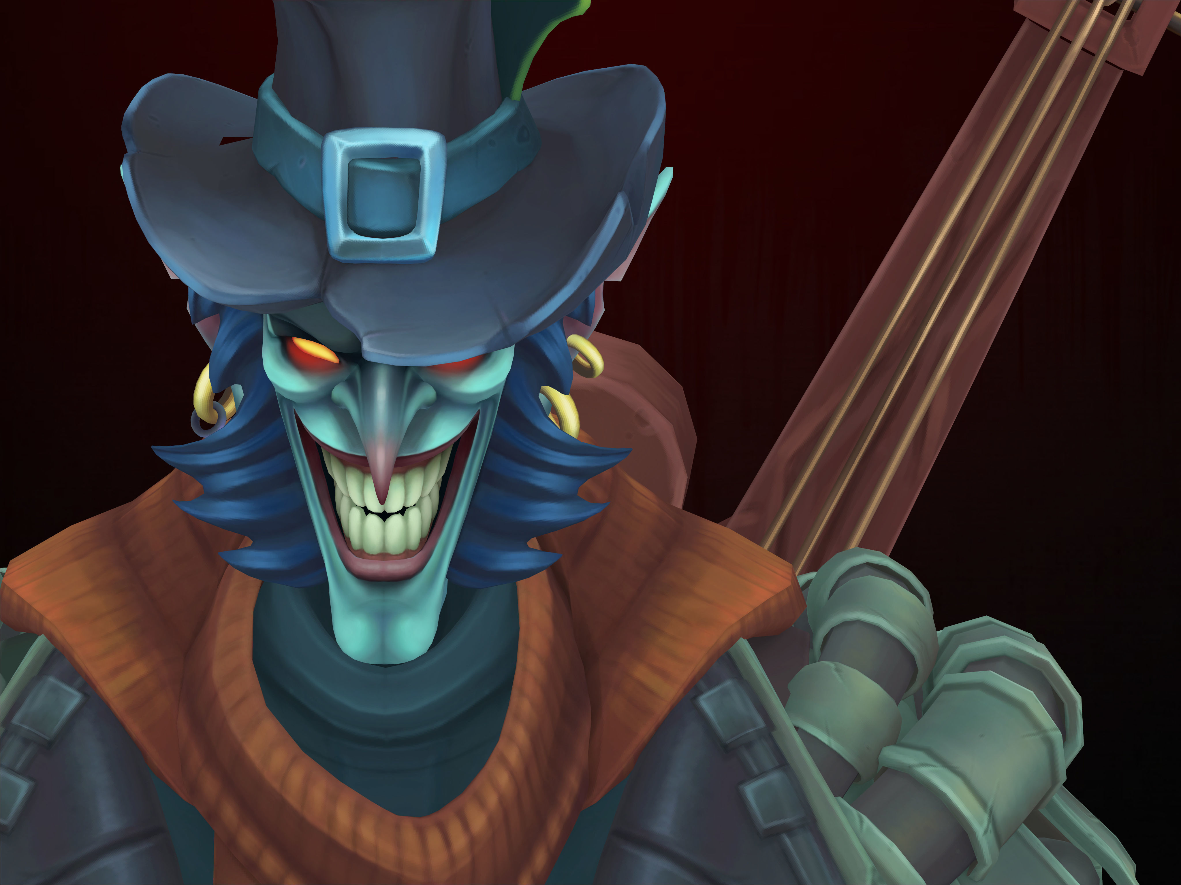 Instrumentalist clown Low-poly 3D model_5