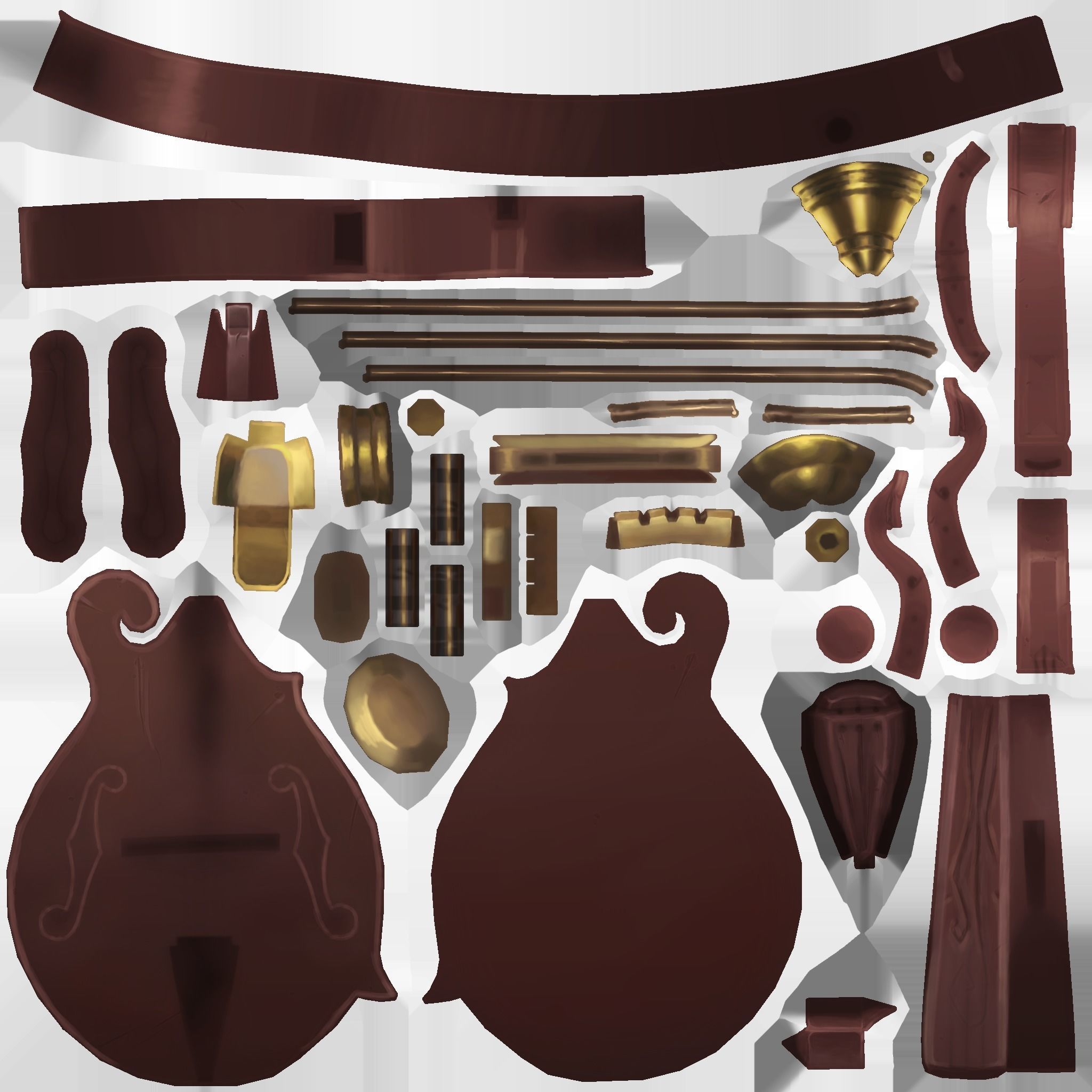 Instrumentalist clown Low-poly 3D model_1