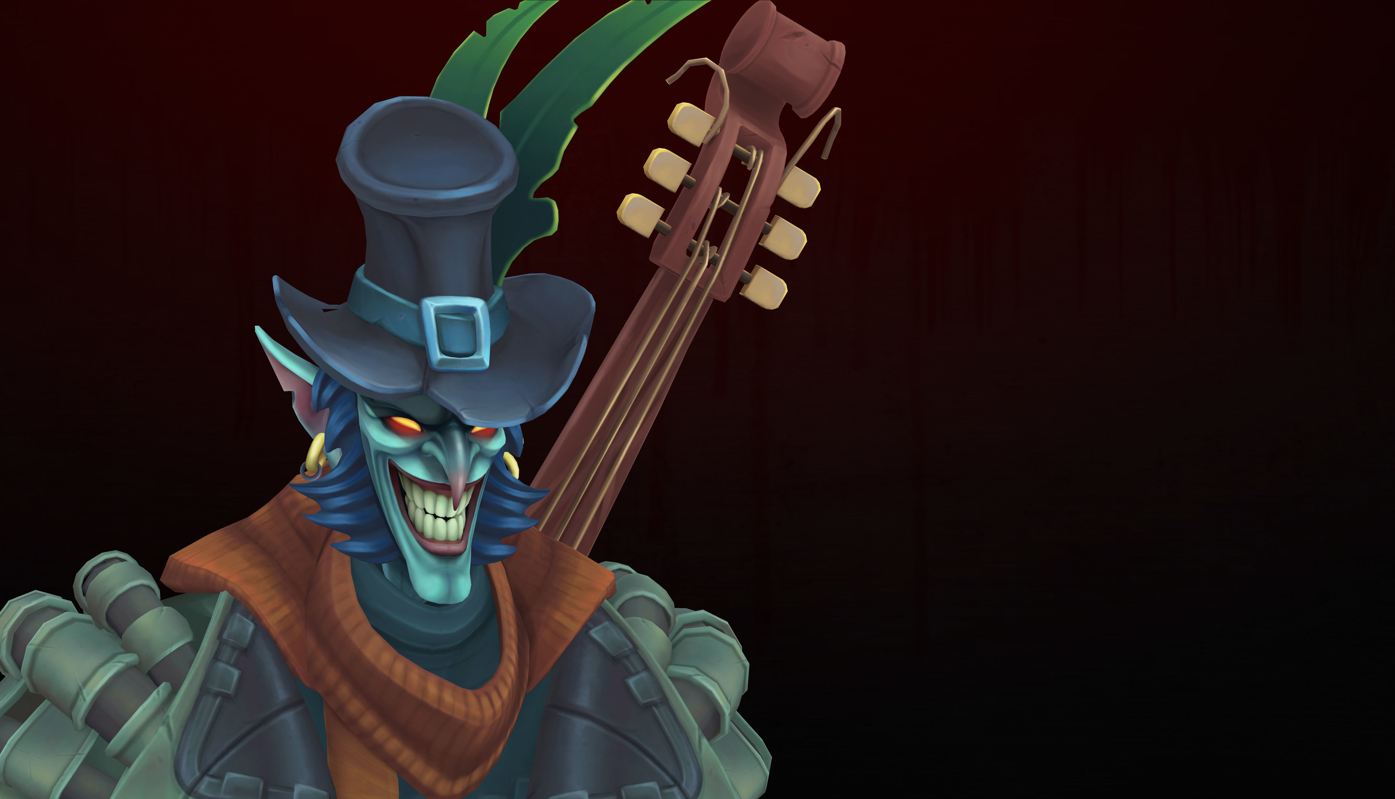 Instrumentalist clown Low-poly 3D model_6
