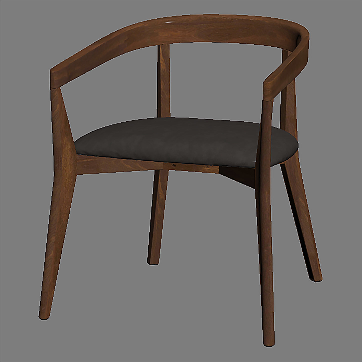 CULLEN Shiitake Round Back Dining Chair 3D model_11