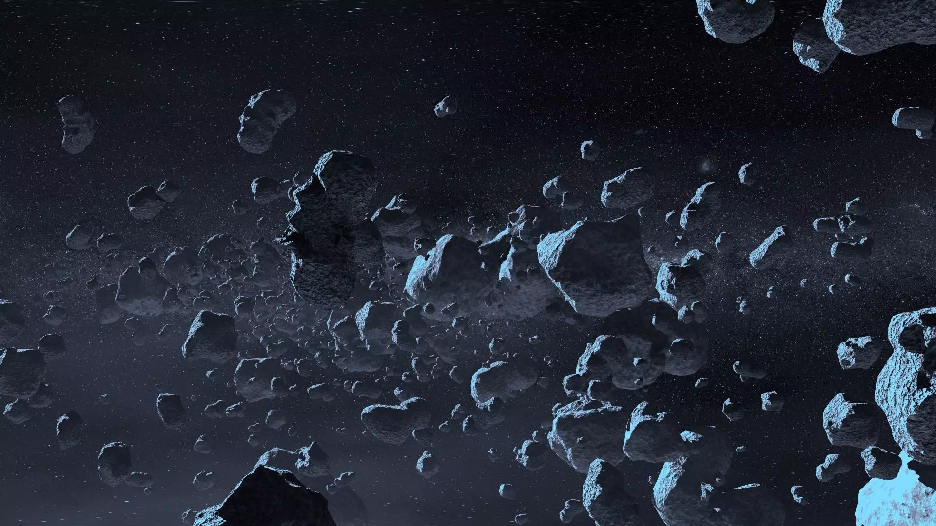 Asteroid geo pack 14 pieces Low-poly 3D model_0