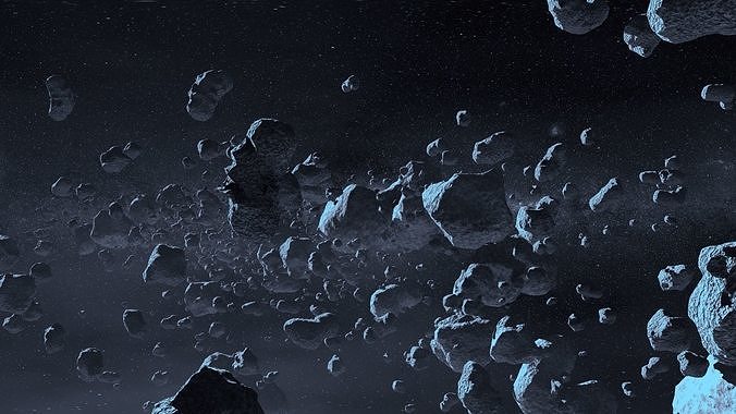 Asteroid geo pack 14 pieces Low-poly 3D model