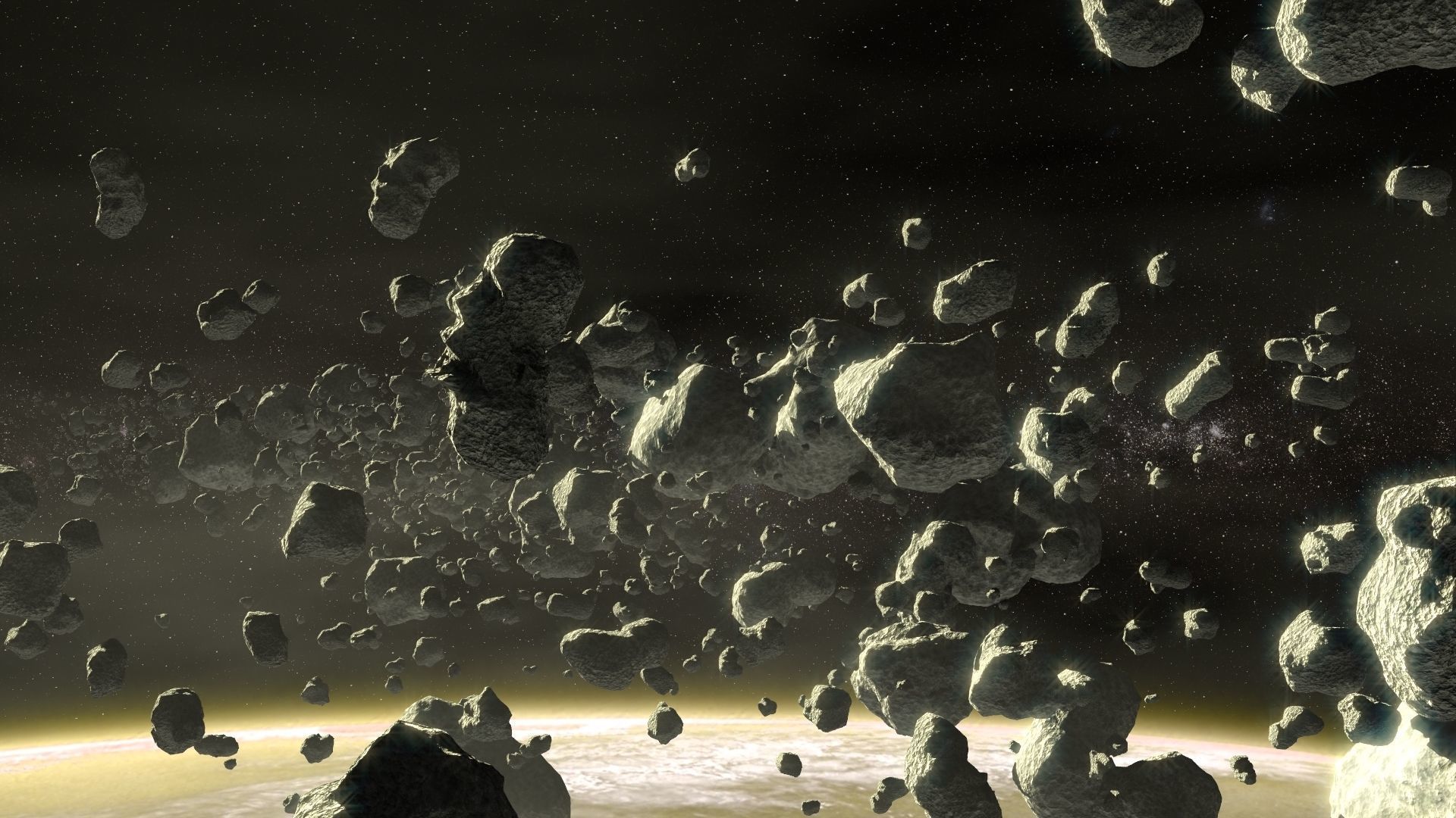 Asteroid geo pack 14 pieces Low-poly 3D model_1