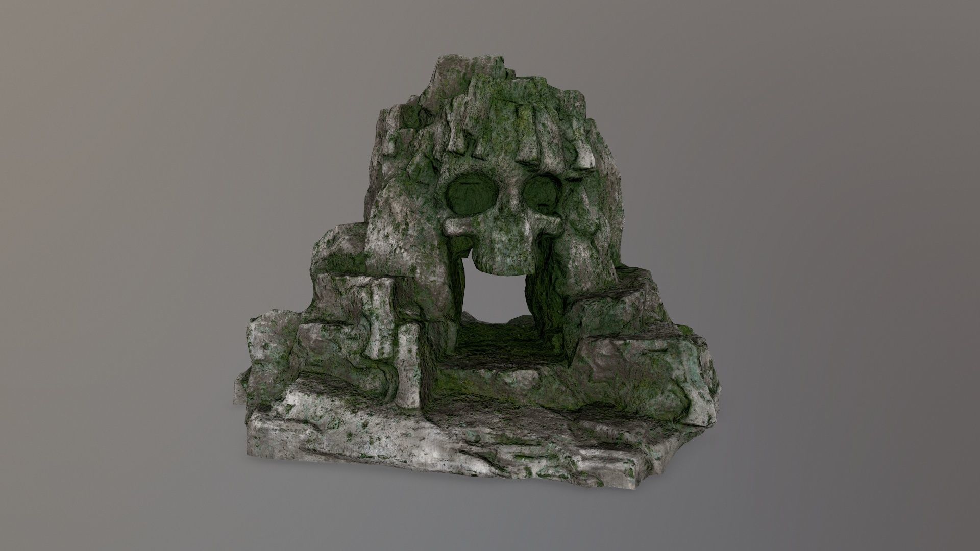 skull cave Low-poly 3D model_1