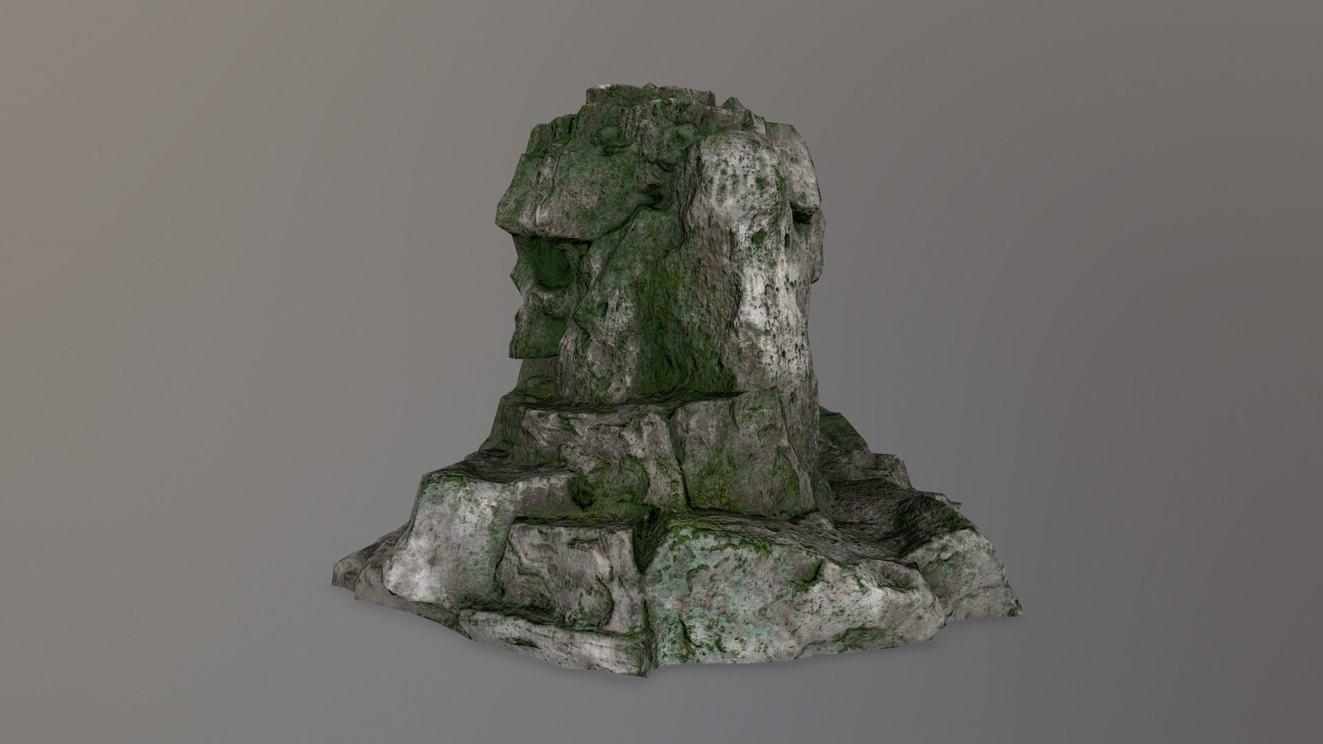 skull cave Low-poly 3D model_7