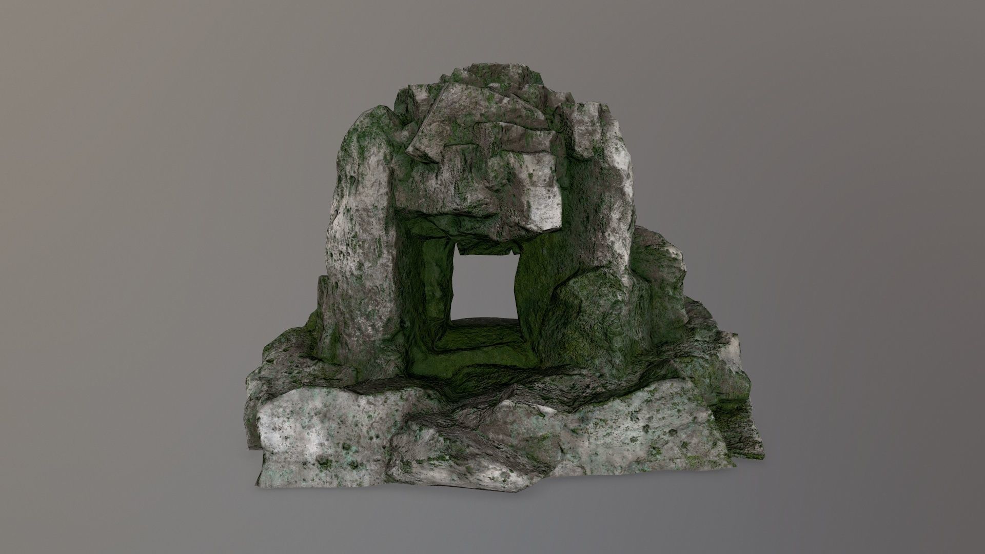 skull cave Low-poly 3D model_5