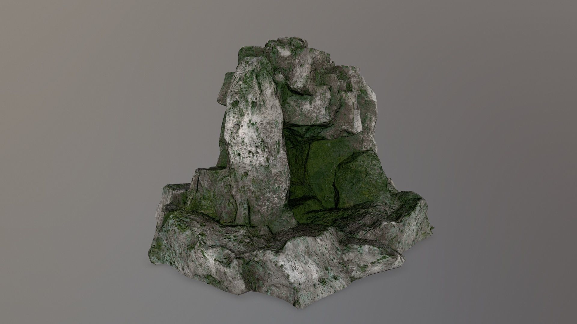 skull cave Low-poly 3D model_6