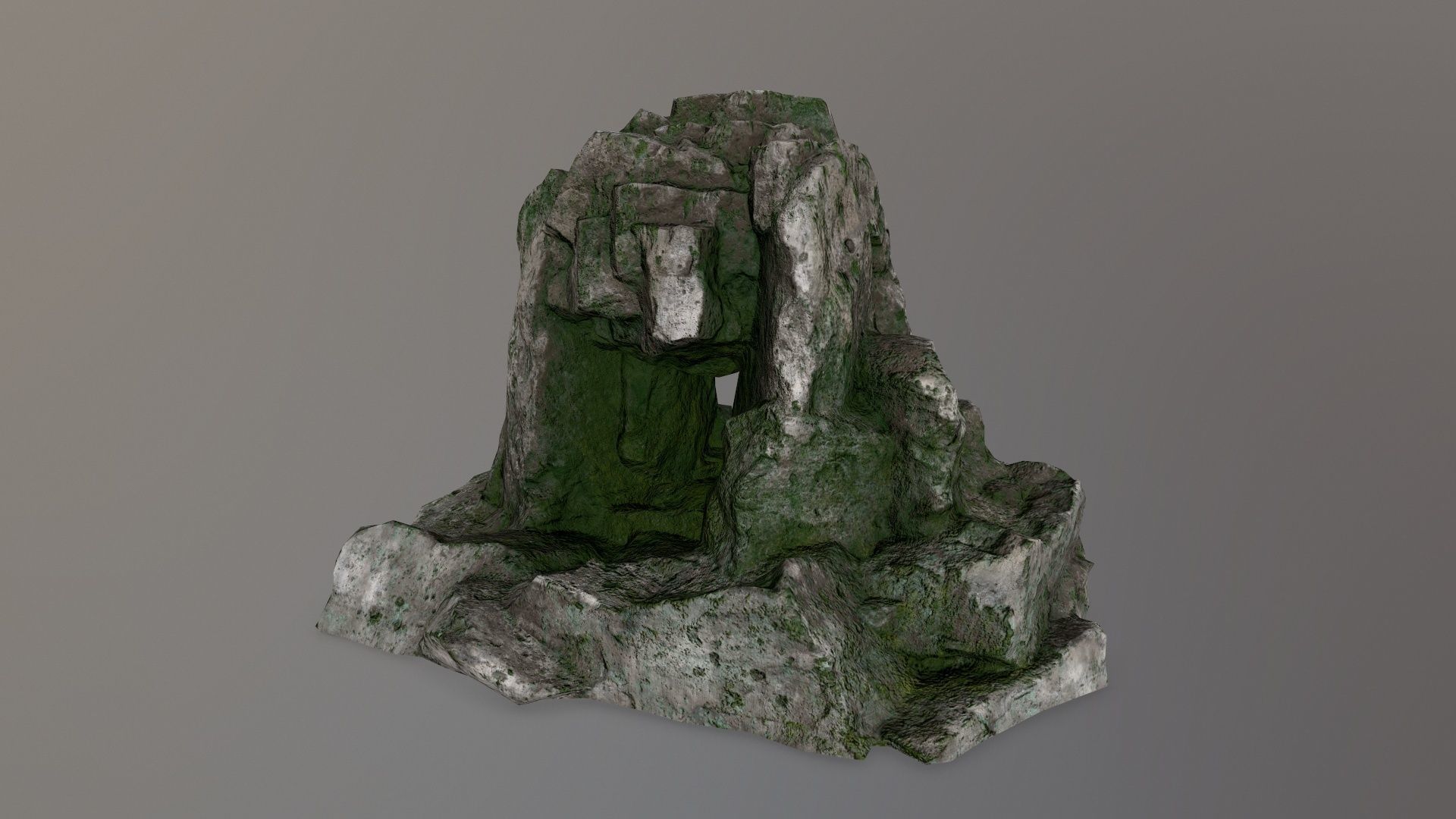 skull cave Low-poly 3D model_4