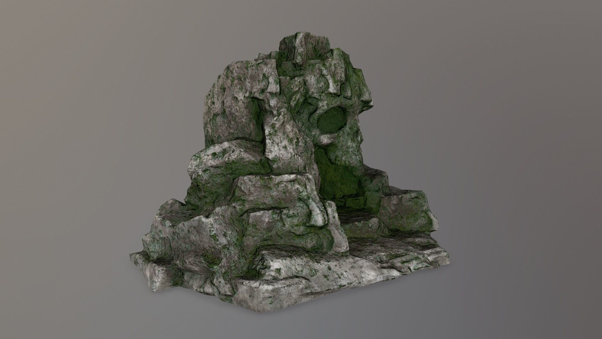 skull cave Low-poly 3D model_2
