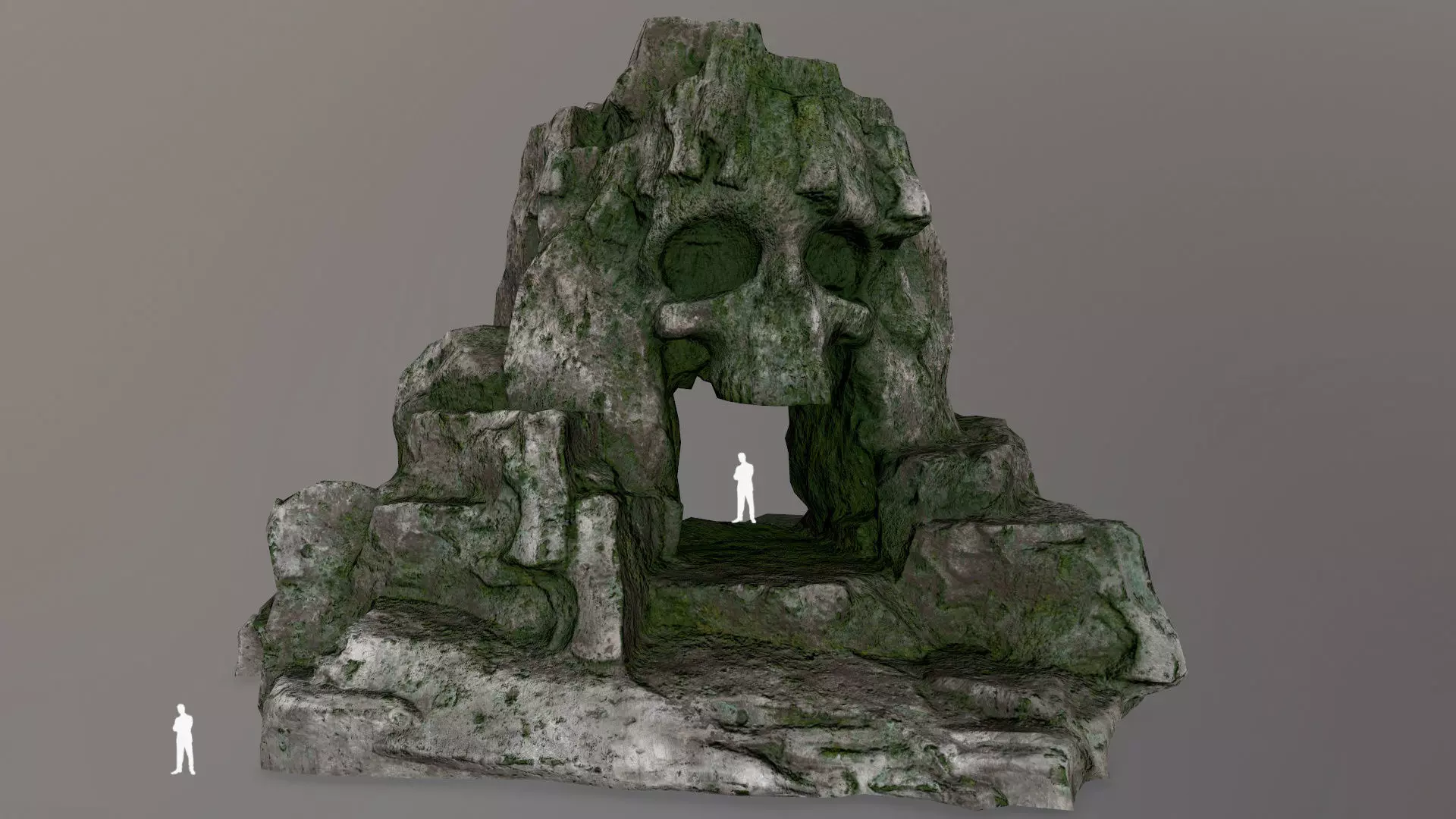 skull cave Low-poly 3D model_0