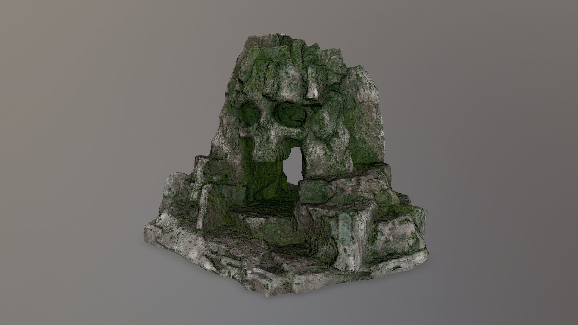 skull cave Low-poly 3D model_8