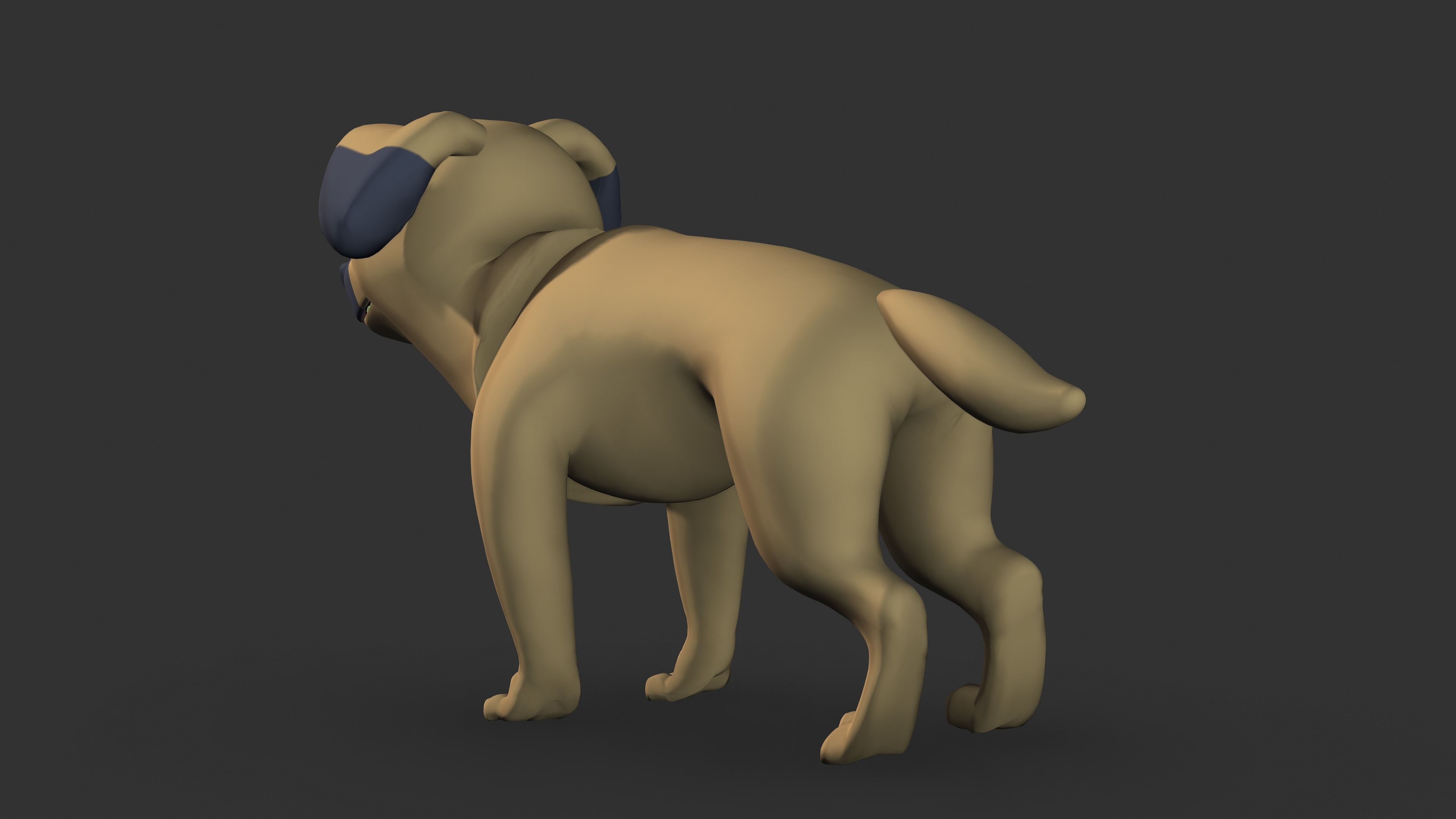Dog cartoon  Low-poly 3D model_3