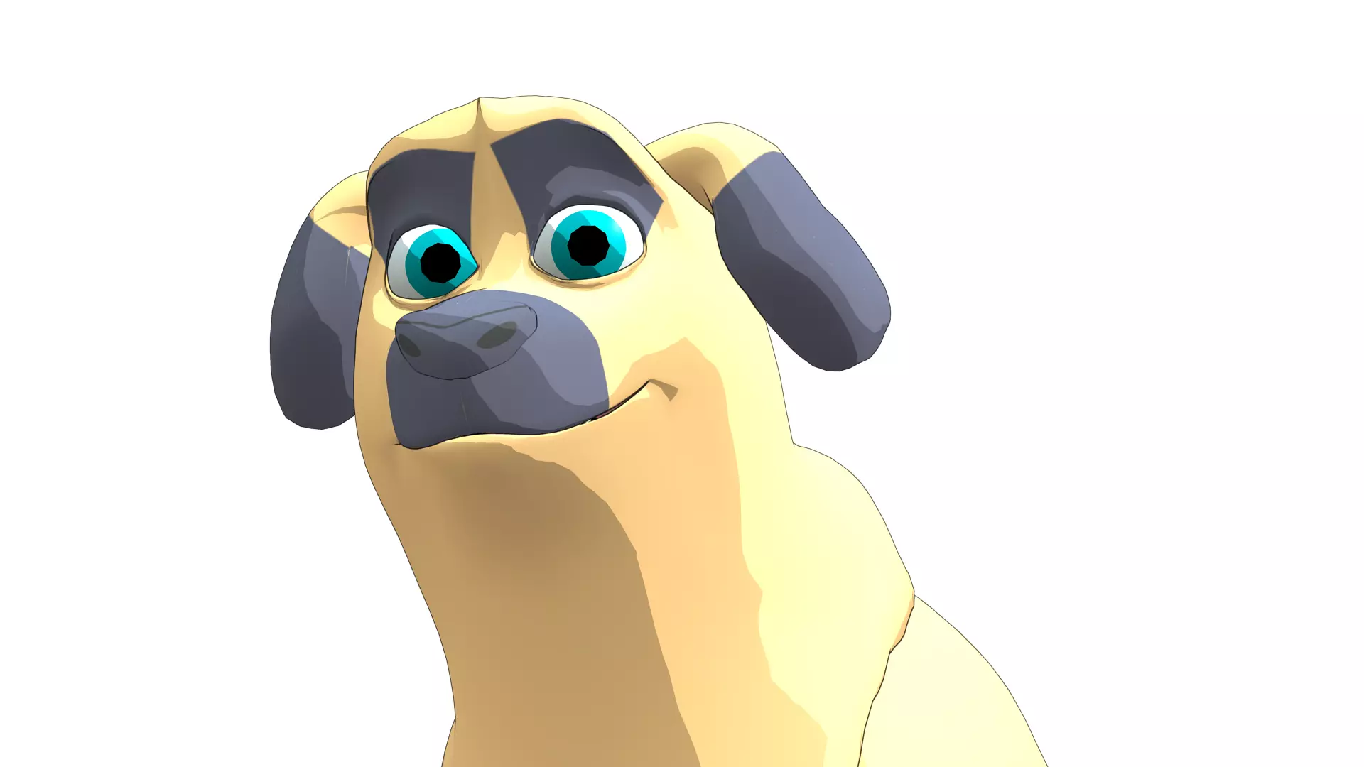 Dog cartoon  Low-poly 3D model_0