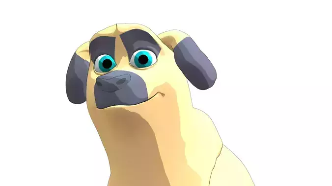 Dog cartoon  Low-poly 3D model
