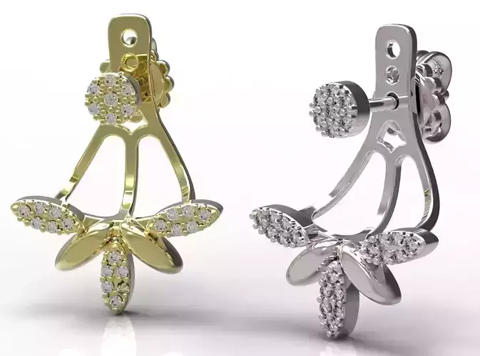 Earrings gold earring with diamonds