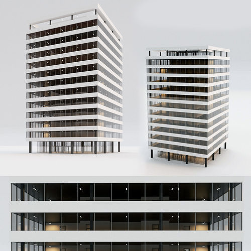 Office building Low-poly 3D model
