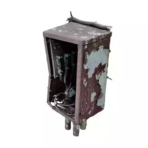 Broken electrical box spscan 12 Low-poly 3D model