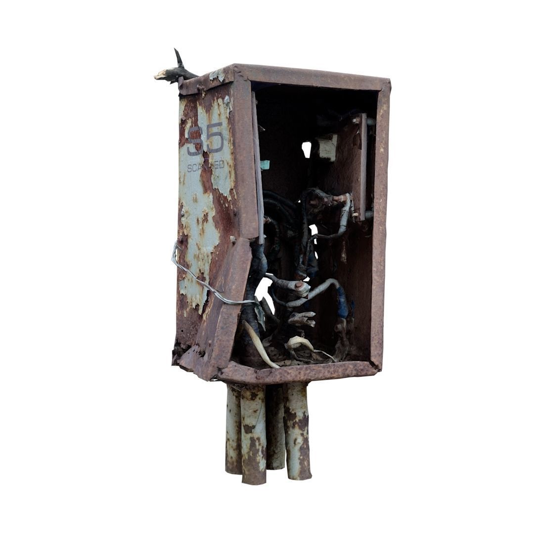 Broken electrical box spscan 12 Low-poly 3D model_3