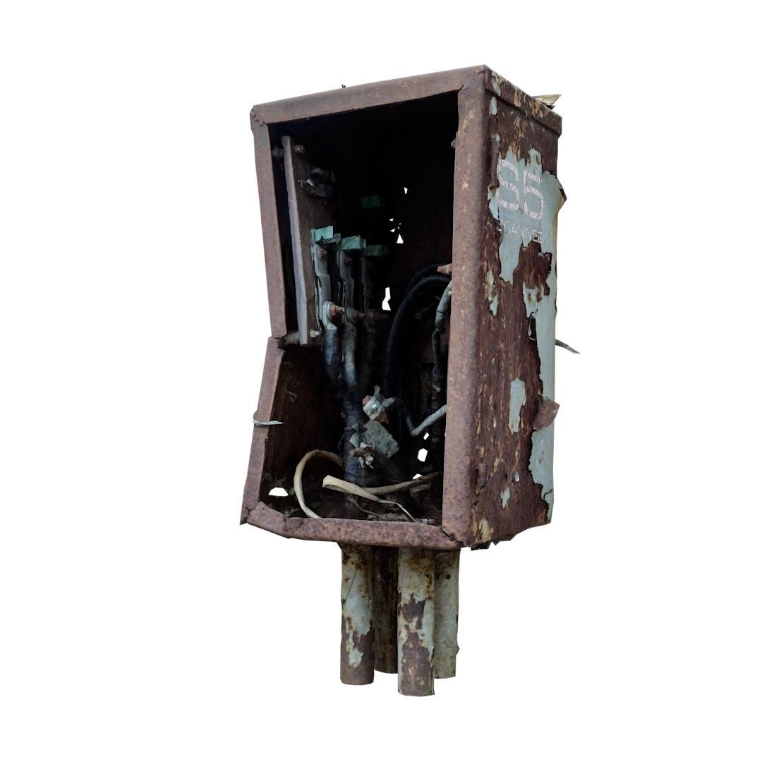 Broken electrical box spscan 12 Low-poly 3D model_2