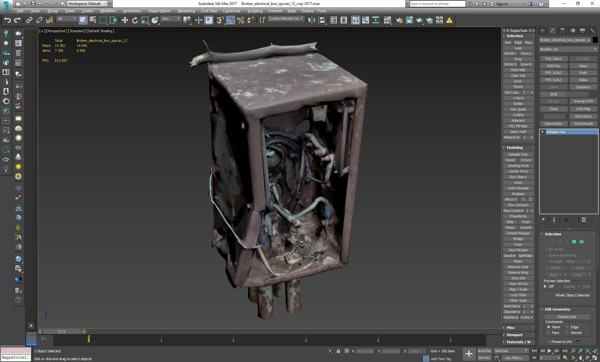 Broken electrical box spscan 12 Low-poly 3D model_12