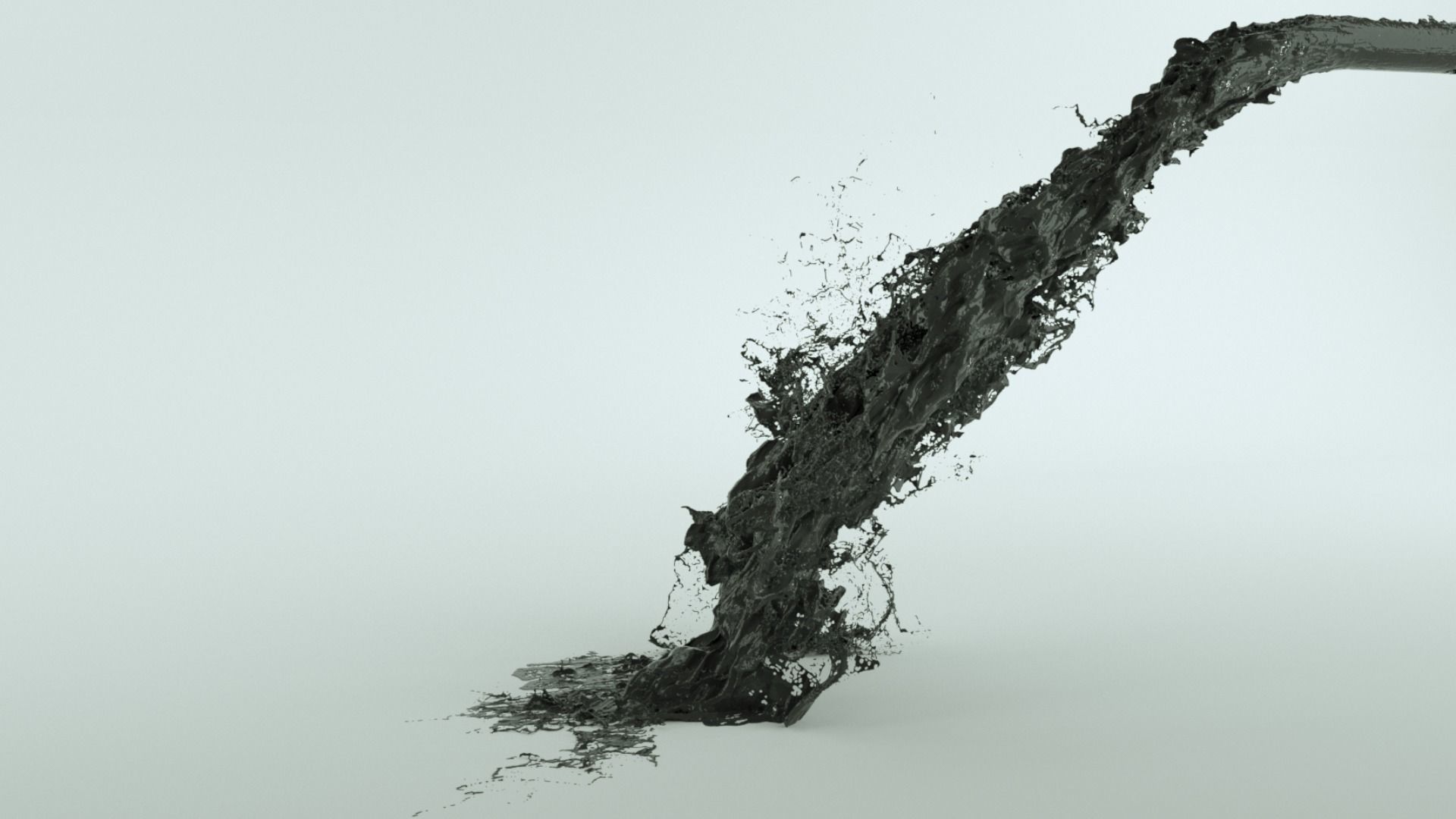 Black Fluid Abstract 3D model_3