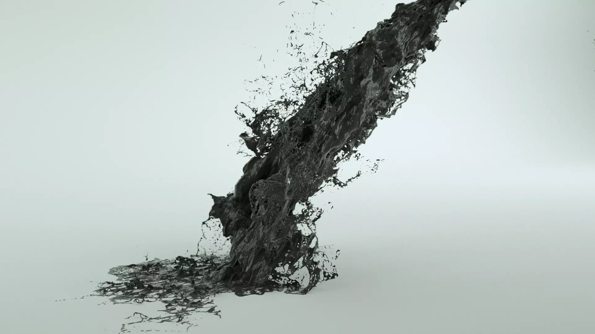 Black Fluid Abstract 3D model_0
