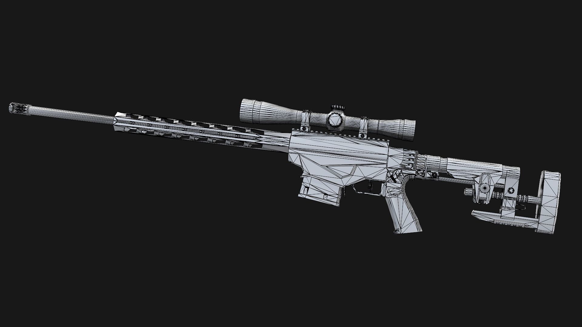 3D model Ruger Precision Rifle with Scope AAA Game Weapon VR / AR / low ...