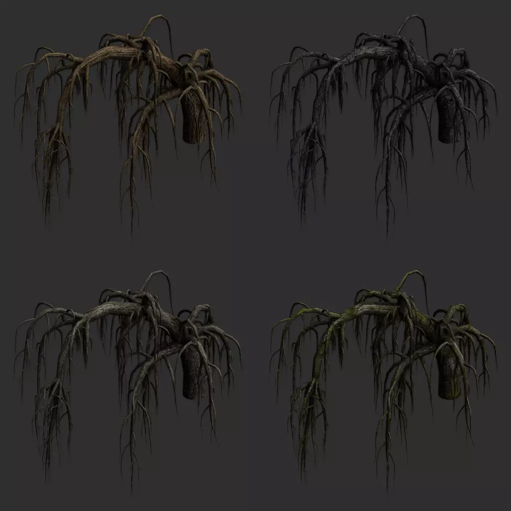 Roots dead tree 3D model_0