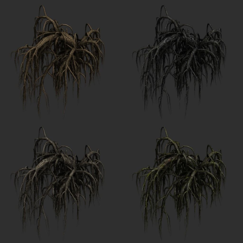 Roots dead tree 3D model_6